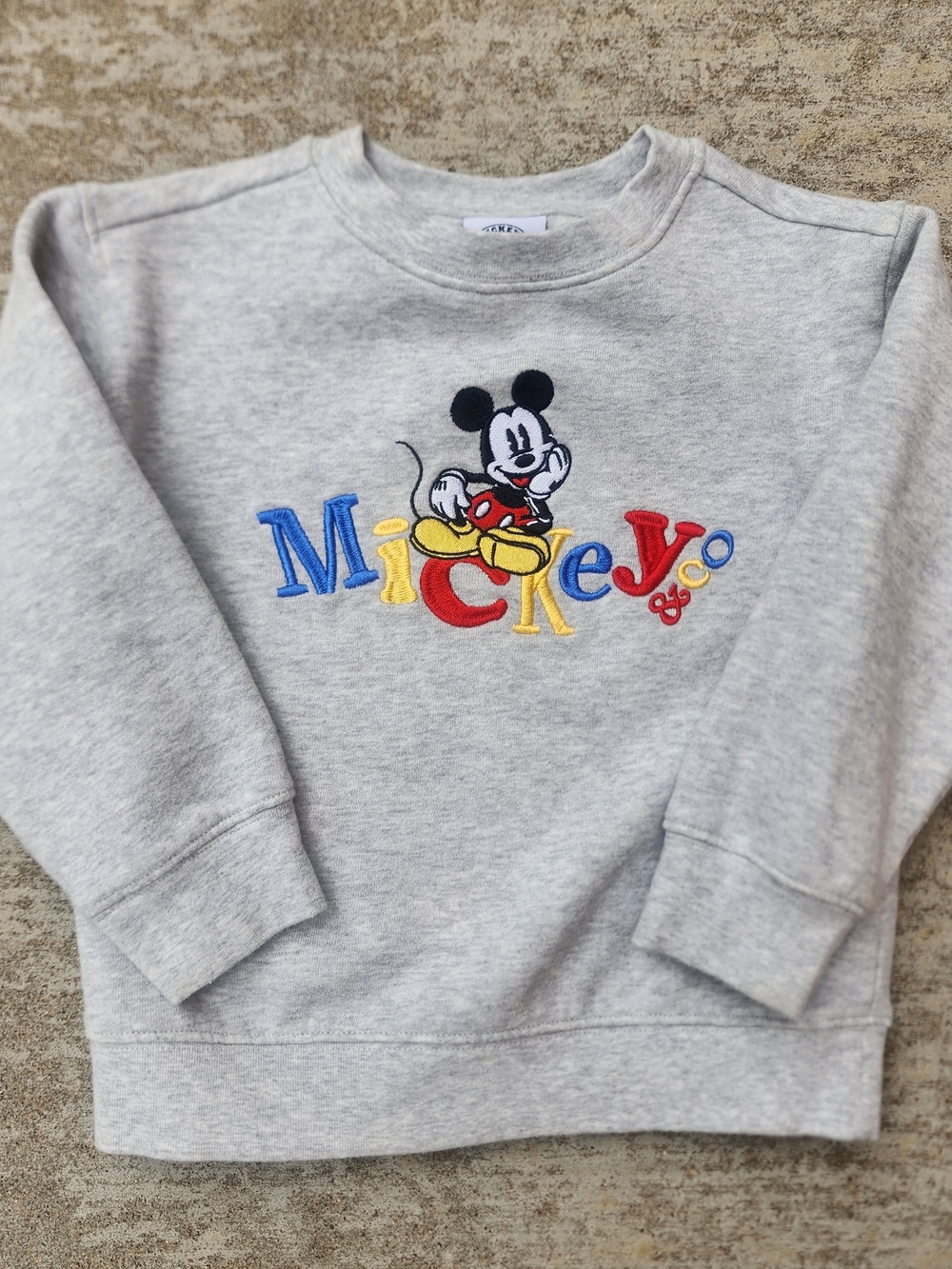 Disney Mickey & Co Kids' Mickey Mouse Multicolor Embroidered Gray Sweatshirt, 4
